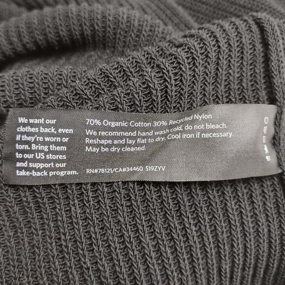 Eileen Fisher black heavyweight cotton blend side gap sweater ladies womens XS - Picture 8 of 8